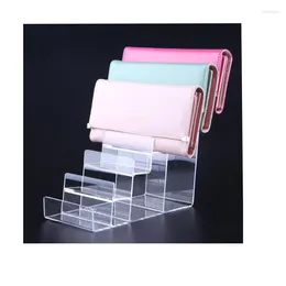 Hooks 6 Layers Wallet Display Stand High Quality Acrylic Purse Rack Watch Glasses Phone Nail Polish Cosmetic Holder