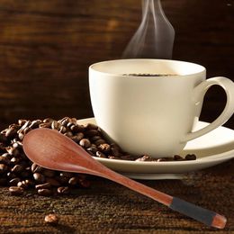 Coffee Scoops 2 Pcs Wooden Spoon Ladle Concentrate Spoons Espresso Stirrer Polyester For Bar