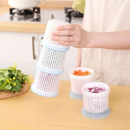 Storage Bottles For Ginger Garlic Onion Round Kitchen Organiser Drain Sealed Box Cleaning Container Fridge Boxes