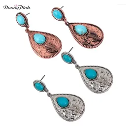 Dangle Earrings Banny Pink Hope Cactus Pendant For Women Ethnic Stone Chunky Waterdrop Alloy Statement Drop Earring