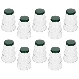 Vases 10Pcs Christmas Tree Juice Bottles Decorative Beverage Bottle Milk Tea Plastic Holders