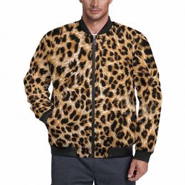 leopard Print Jackets Animal Print Hooded Autumn Coats Male Street Fi Casual Jacket Graphic Outerwear Oversize Windbreakers b1aI#