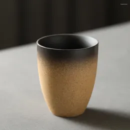 Mugs Interval 310ml/10.91oz Retro Matte Finish Mark Cup Japanese Ceramic Coffee Couple Cold Water Large Handgrip Mug