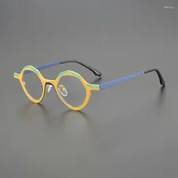 Sunglasses Frames Niche Design Fashion Irregular Polygon Glasses Frame Retro Multi-color Splicing Literary Personality Optical Prescription