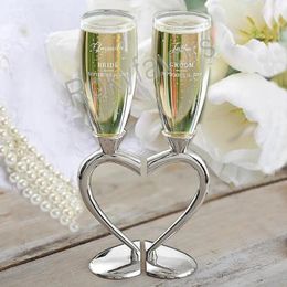 Party Favour Set Of 2PCS Personalised Split Heart Toasting Flutes Champagne Glasses Wedding Gifts Event Favours Anniversary Ideas