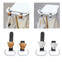 Stroller Parts B2EB Handy Pushchair Attachments Pram Shopping Bag Hook Diaper Holder Bear Pattern For Grocery