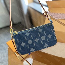 Women Designer Hobo Handbag Old Flower Paris Clutch Purse Lady Fashion Luxury V Shoulder Bag Crossbody Bags Denim Pochette Handbags