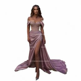 elegant Applique 2024 Evening Dres For Woman Mermaid Off The Shoulder Sexy Sweetheart Side High Split Formal Prom Party Gowns z71q#