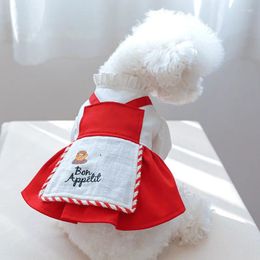 Dog Apparel Jumper Maid Vest With Red Skirt Clothes For Puppy Small Animal Spring Summer XS XL Pet Dresses Poodle Yorkshire Pugs