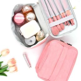 Storage Bags High Appearance Level Korean Style Handheld Makeup Square Bag Solid Colour Large Capacity Toilet Portable