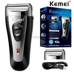 Electric Shavers Kemei Powerful Rechargeable Shaver For Men Foil Electric Shaver Beard Head Shaving Electric Razor Facial USB with extra mesh 240329