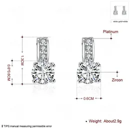 Dangle Earrings Fashion Jewellery 925 SILVER Crystal Heart Pendant Crystals From Austrian ELEMENTS For Women Gift