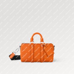 Explosion new Women's Keepall Bandoulier e 25 M31044 Tangerine Zipped closure Spacious main compartment name tag bright Colour handsome practical city bag