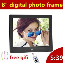 Digital Photo Frames New 7/ 8 inch Screen LED Backlight HD 1024*600 Digital Photo Frame Electronic Album Picture Music Movie Full Function Good Gift 24329