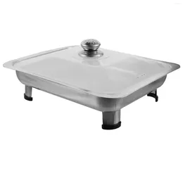 Plates Buffet Stainless Steel Dinner Plate Rectangular Serving Tray Steam Table Pan Stainless-steel For Classic Holder Bread