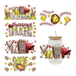 Window Stickers UV DTF Tis The Season Softball Baseball Printed For 16oz Libbey Glasses Wraps Bottles Cup Can D14567