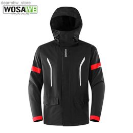 Cycling Jackets WOSAWE Waterproof Cycling Rain Jacket hooded Windbreaker Waterproof MTB Bike Wind Coat Lightweight Road Bicycle Jacket Raincoat24329