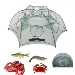 Fishing Accessories 4 8 12 16 Holes Folding Matic Net Fish Minnow Shrimp Crab Mesh Trap Portable Tools Drop Delivery Sports Outdoors Ot7Hk