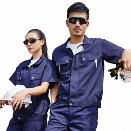 2021 Men Women Summer Work Clothes Thin Factory Auto Workshop Uniforms Tooling Short-sleeve Labour Safety Breathable Coveralls4xl o30j#