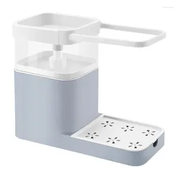 Liquid Soap Dispenser -Liquid Sponge Holder Towel Rack Bowl Washing Dish For Kitchen 4-In-1 Set