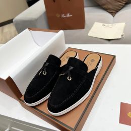 Lo Loro shoes mens and womens loafers Walk designer suede slippers flat and comfortable loafers Italian luxury and fashion Runway Piana box