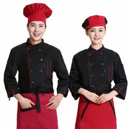 new Chef Uniform Lg Sleeves for Men and Women Baking Pastry Chef Work Clothes Dert Shop Bakery f9vs#