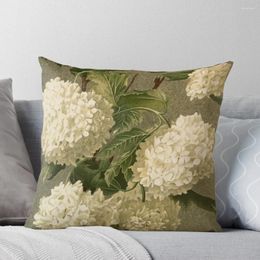 Pillow Vintage Victorian White Hydrangea Floral Throw Pillowcase S For Decorative Sofa