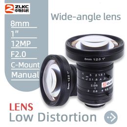 ZLKC FA 12MP C Mount 8mm F20 1 Inch Machine Vision Lens Industrial Camera CCTV Lenses Manual Iris for Positioning Measuring 240327