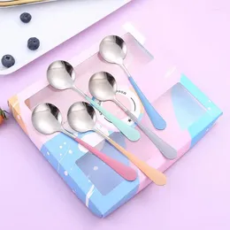 Coffee Scoops Dessert Spoon Ins Style Fine Edging High-quality Mirror Polishin 304 Stainless Steel Tableware Soup Cute Kitchen Supplies