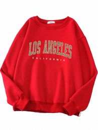 los Angeles, California USA City Leopard Women's Hoody Hipster Fit Sweatshirt Autumn Warm Hoody Fi Casual Clothes Female d0Xv#