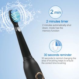 Seago Electric Toothbrush Rechargeable Sonic Toothbrush with Smart Timer 5 Modes Travel Toothbrush with 3 Brush Heads