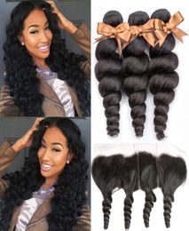 Beaudiva Loose Wave Bundles With Frontal Brazilian 3 Bundles with Frontal Remy Hair Extensions Human Hair Bundles With Frontal5156222