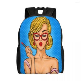 Backpack Unisex Shoulder Casual Hiking Woman Paints Lips School Bag Travel Laptop Rucksack