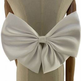 satin Knots Wedding Dr Seperate Knots Removeable Prom Party Gown Bow K90v#