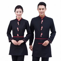 waiter Uniforms Lg-Sleeved Catering Hot Pot Restaurant Waiter Overalls Cafe Work Clothing Hotel Cooking Jacket Waiter Shirts G7BU#