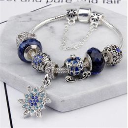 Blue Star Bracelet Christmas Snowflake Pumpkin car diy handmade jewelry glass bead bracelet