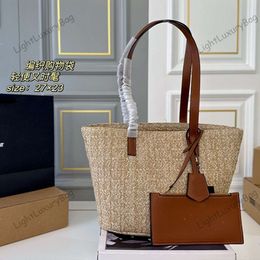 2024 Hot Sale Beach Bags Designer Basket Straw Bag Womens Shopping Handbags Flower Ladies Casual Tote Fashion Open Shoulder Bags Luxury Handbages