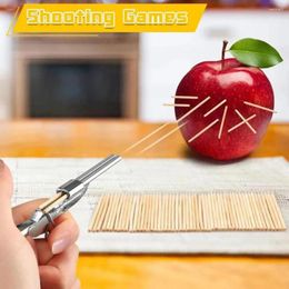 Decorative Figurines Miniature Model Toy Mini Toothpick Launcher Shooter For Desktop Decoration Collector Hobby Kid Gift
