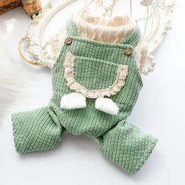 Dog Apparel Stylish Four-legged Winter Autumn Lace Pocket Cat Puppy Overall Comfortable Pet Accessories Jumpsuit For Party