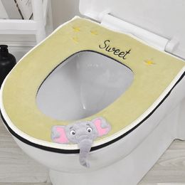 Toilet Seat Covers Universal Cushion Thick Plush O-shaped Zipper Cover With Handle Nordic Bathroom Accessories