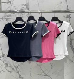 pink t-shirt designer women branded clothing womens summer top fashion Minimalist letter logo short sleeve ladies shirt asian size S-XL Mar 29