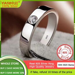 Wedding Rings Mens Womens Wedding Ring Original S925 Sterling Silver 2mm Zirconia Diamond Ring Couples Engagement Ring Lovers Fine Jewellery 24329