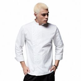 high Quality Chef Jacket Lg Sleeve Unisex Kitchen Cooking Uniform Restaurant Cafe Bakery Shop Barber Shop Waiter Work Shirt y17y#