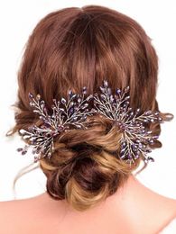 classic Vintage Purple crystal Bohemian Headdr Dinner Party Hair PIns Banquet Wedding Bridal Accories H5Bx#