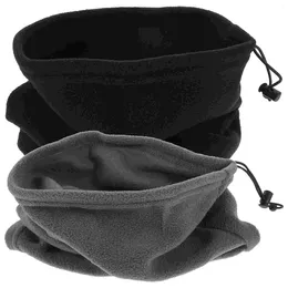 Bandanas 2 Pcs Windproof Mask Turban For Men Winter Outdoor Neck Gaiter Flannel Balaclava Man