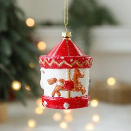 2024 Weihnachten farbig geformtes Ball Weihnachtsbaum dekorative Anhänger Weihnachtsgeschenktasche Auto Haus Schneemann Girlande Anhänger2.Snowman Garland Weihnachtsdekoration