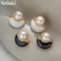 Stud Earrings Fashion Jewelry Vintage Temperament Geometry Simulated Pearl For Women Wedding Gifts Delicate Design Ear Accessories