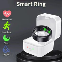 Fashion Smart Ring Health Tracker for Heart Rate Temperature Sleep Step Counting Body Temperature Monitoring Smart Finger Ring 240314