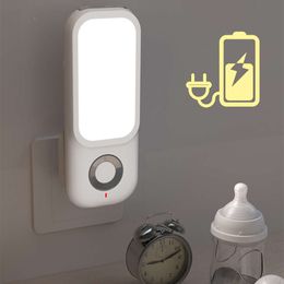 New LED Induction Intelligent Wireless Charging Plug-In Aisle Corridor Bedroom Night Light With Flashlight