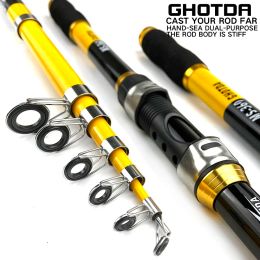 Rods Carbon Fibre Fishing Rod Or Rod Reel Combos Portable Telescopic Fishing Pole 13BB Spinning Reel Fishing Set